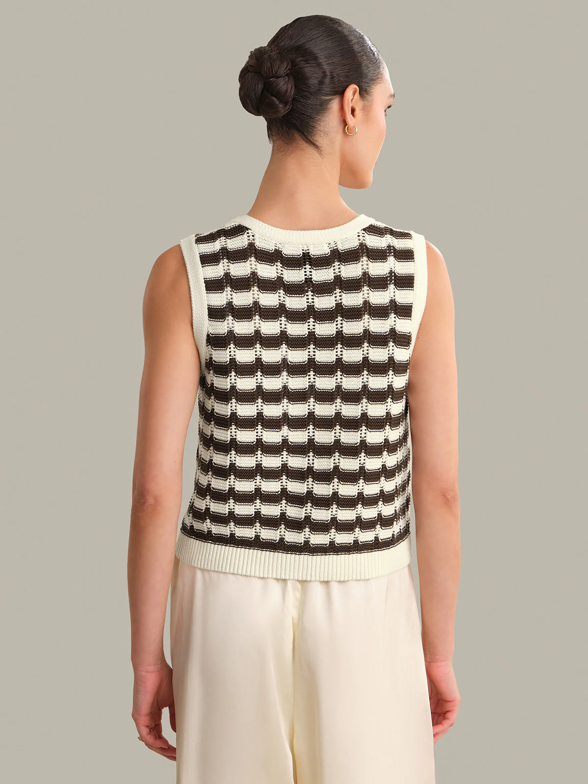 Isla Striped Button Front Vest - Image 3