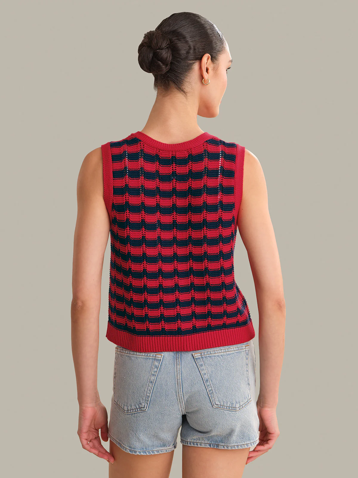 Isla Striped Button Front Vest - Image 3