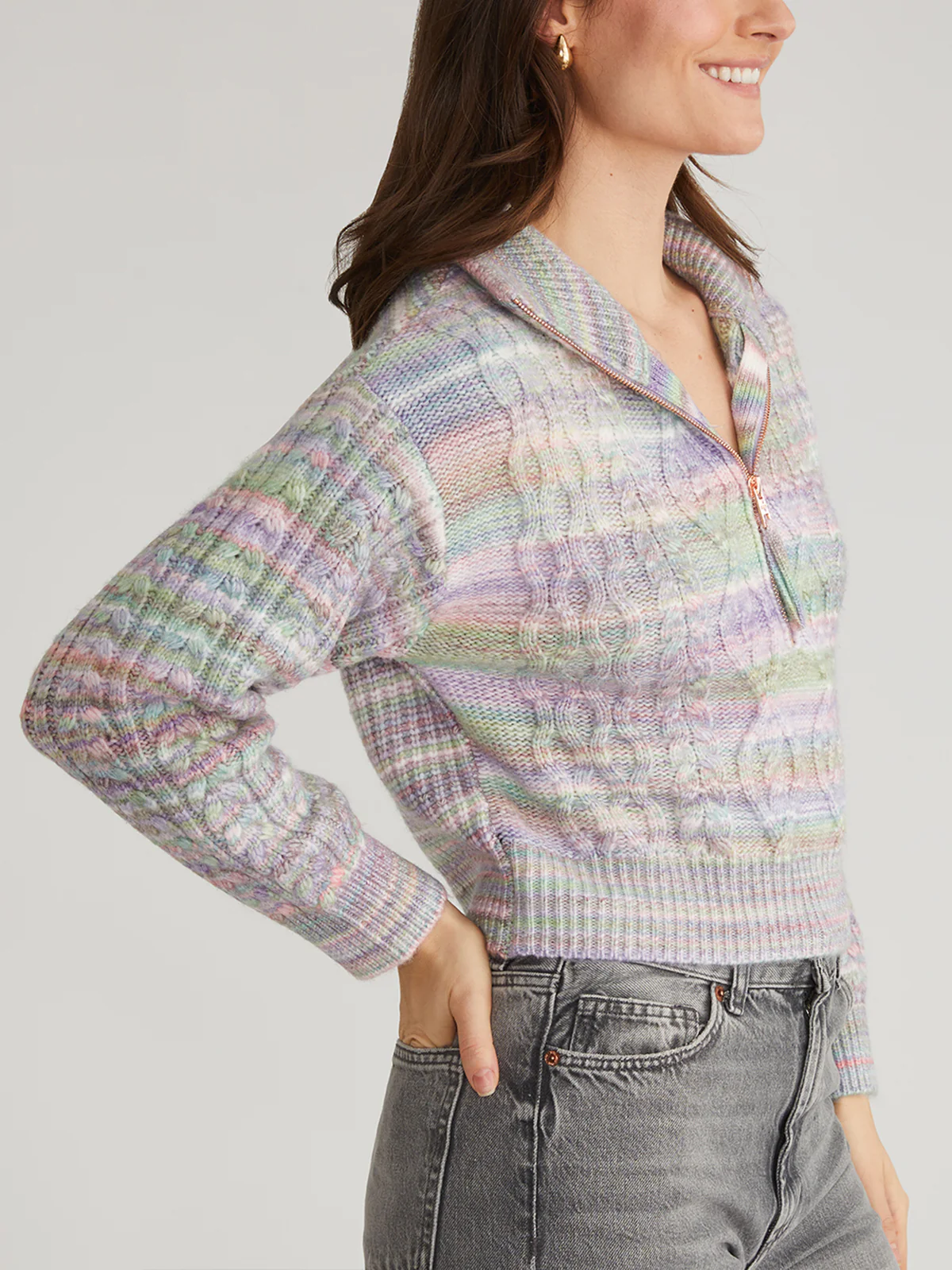 Jackie: Spacedye Zip Front Pullover - Image 2