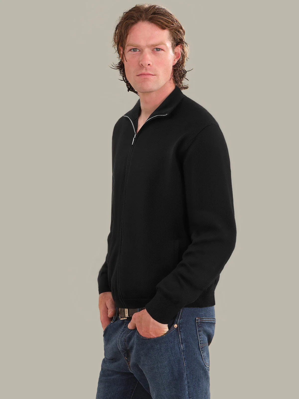 James: Men's Cotton Full Zip Cardigan - Image 2