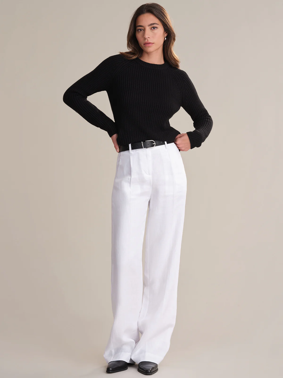 Jane: Crewneck Shaker Stitch Cotton Sweater - Image 4