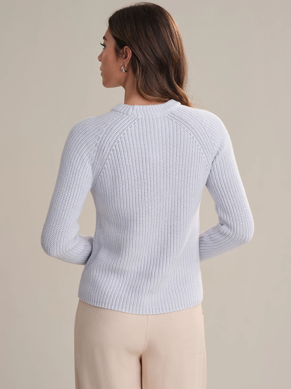 Jane: Crewneck Shaker Stitch Cotton Sweater - Image 3