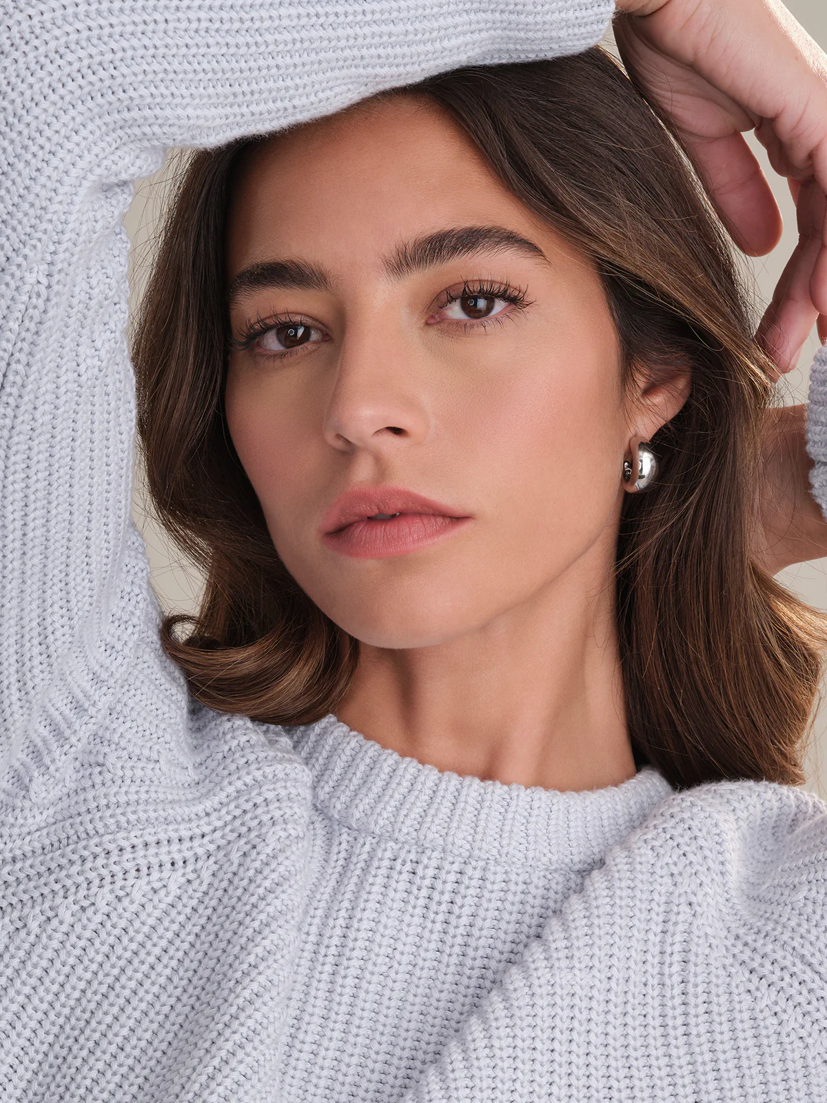 Jane: Crewneck Shaker Stitch Cotton Sweater - Image 4
