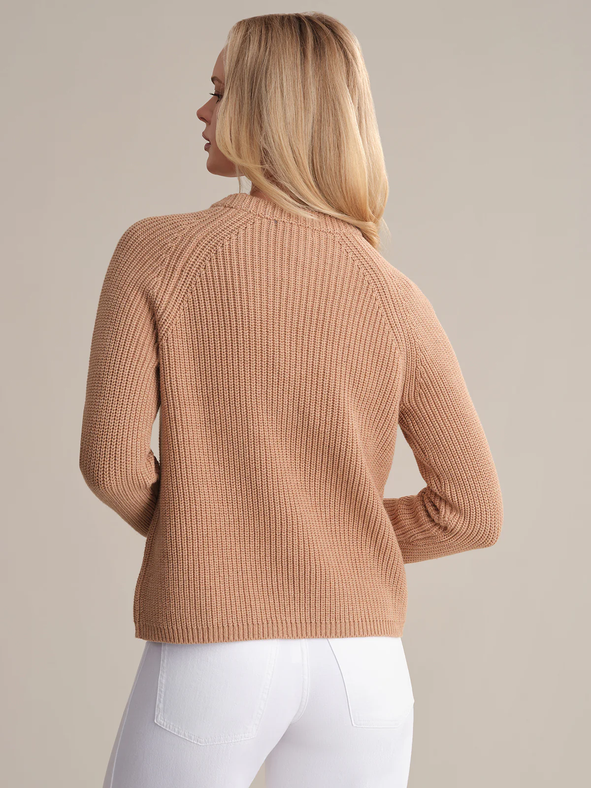 Jane: Crewneck Shaker Stitch Cotton Sweater - Image 4