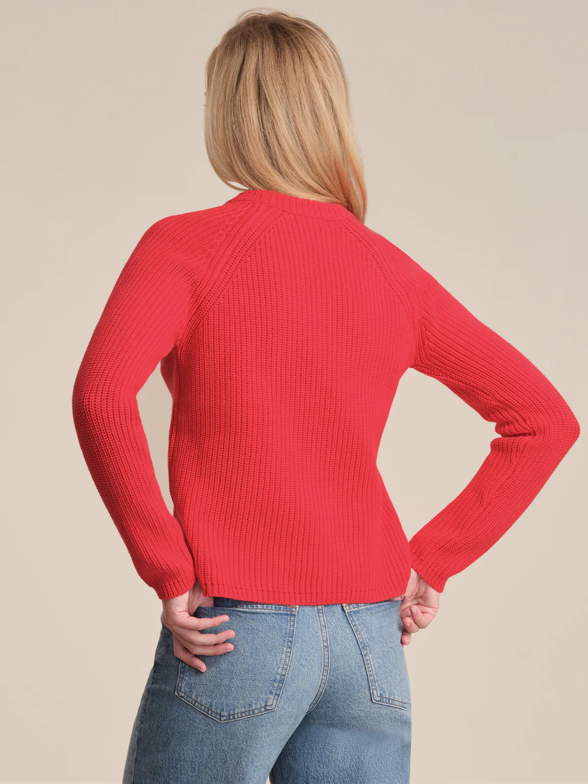 Jane: Crewneck Shaker Stitch Cotton Sweater - Image 3