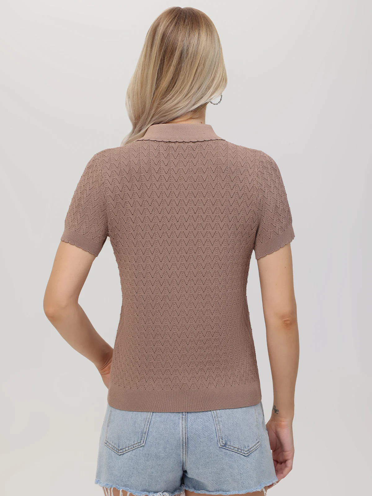Jolene: Pointelle Polo Sweater - Image 3