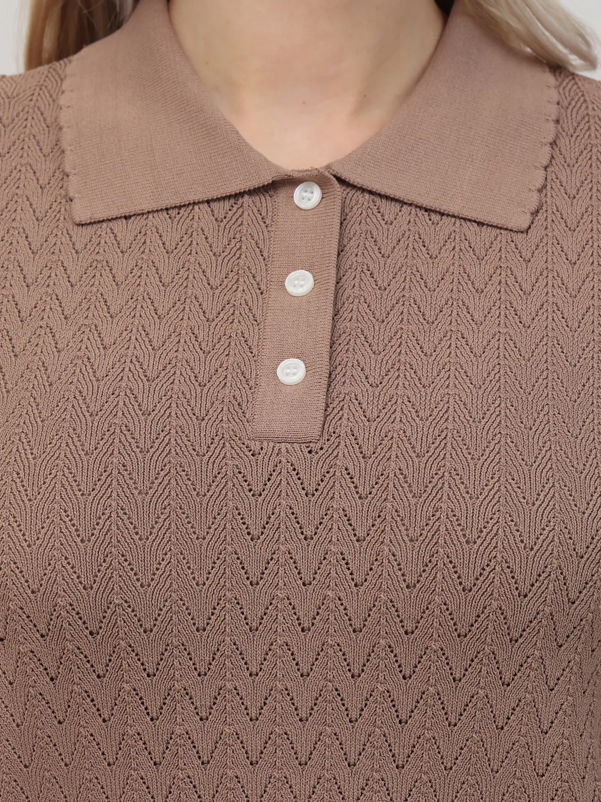 Jolene: Pointelle Polo Sweater - Image 5