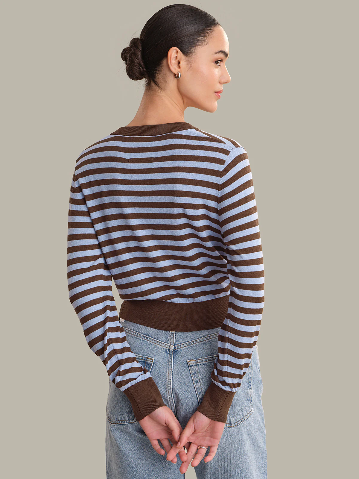 Jordan: Striped Cropped Cardigan - Image 3