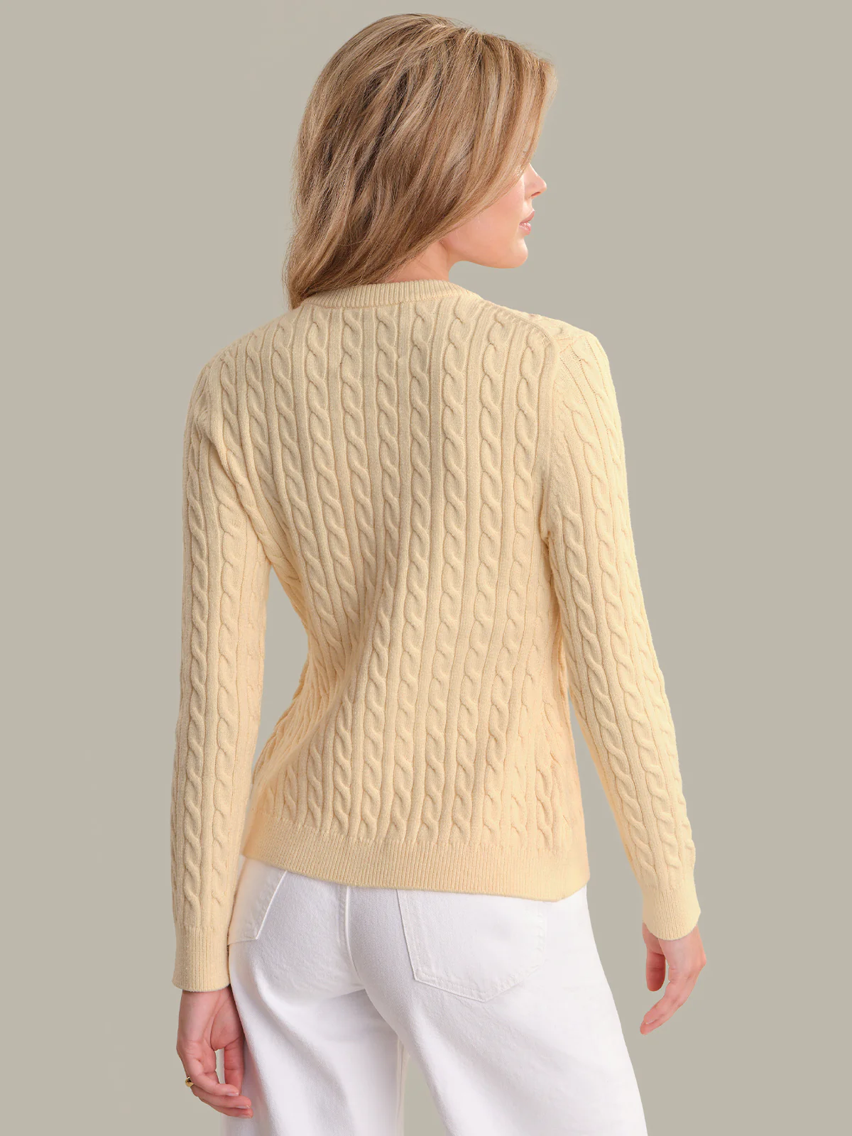 Julianna: Cable Knit Crewneck Cardigan - Image 3