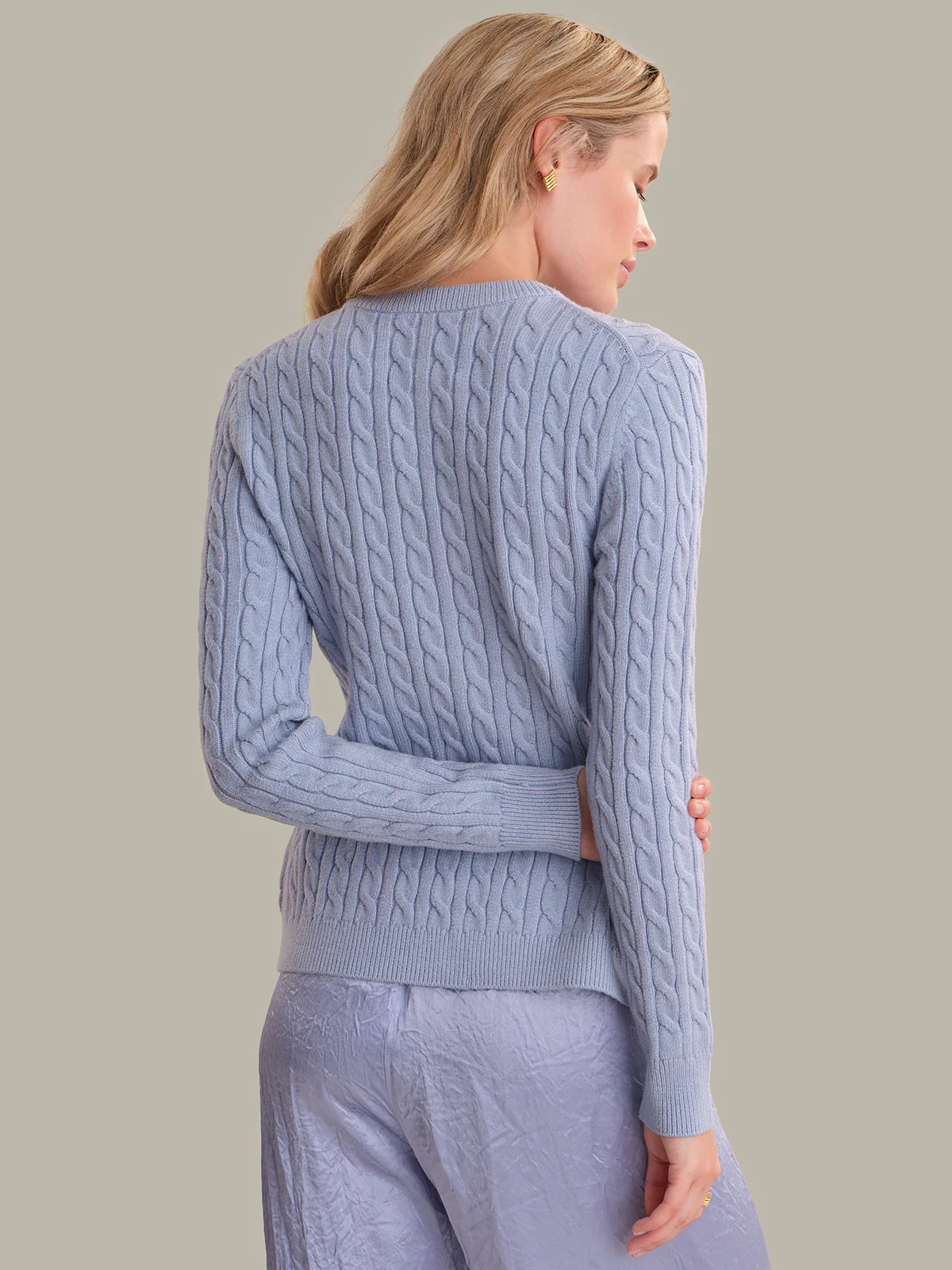 Julianna: Cable Knit Crewneck Cardigan - Image 3