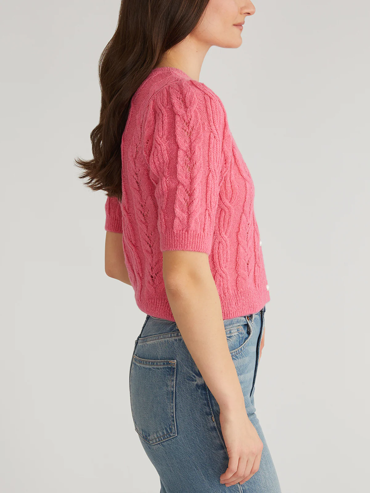Lacey: Puff Sleeve Crew Cardigan - Image 2