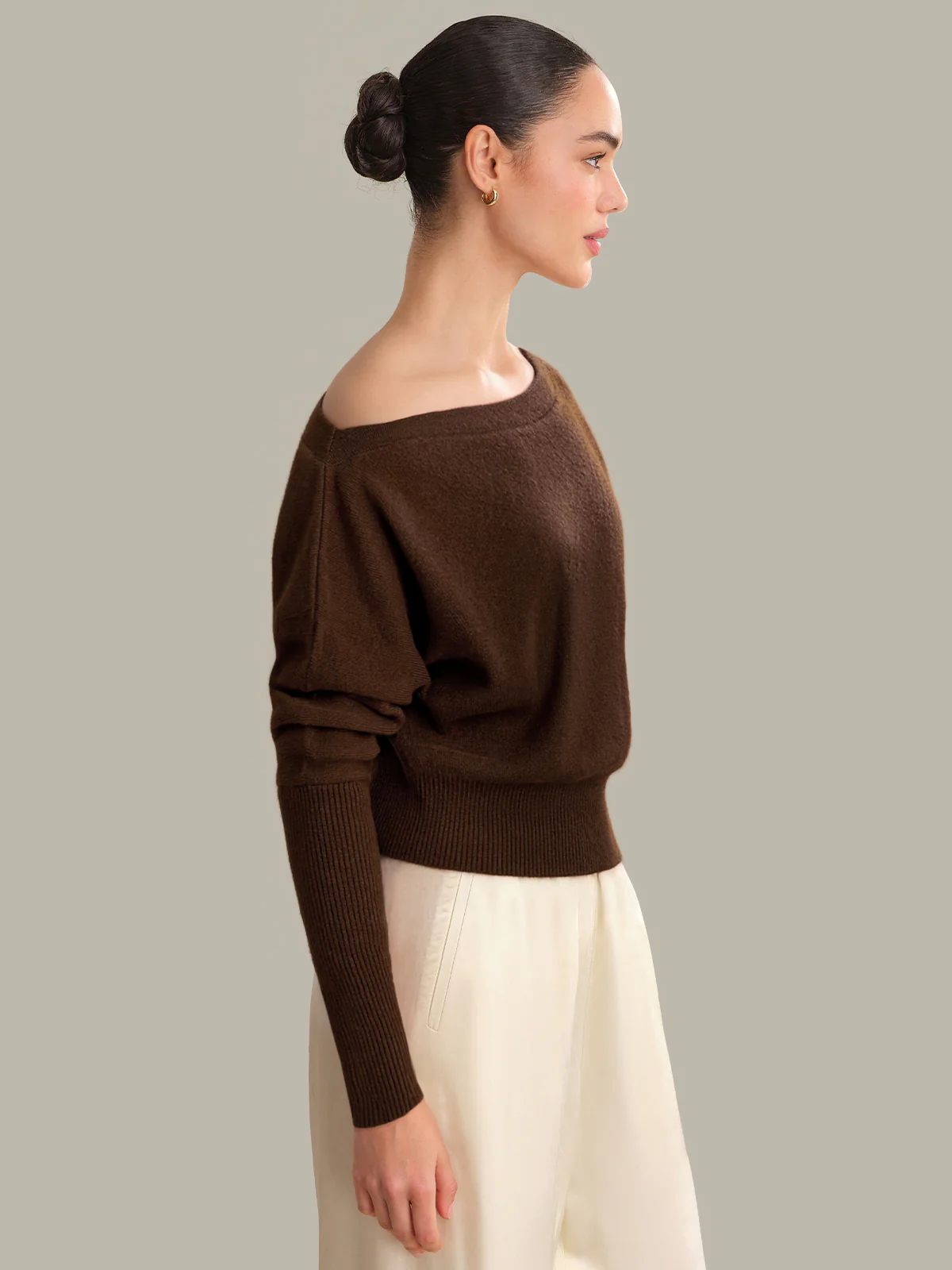 Lana: Off The Shoulder 100% Cashmere Pullover - Image 2
