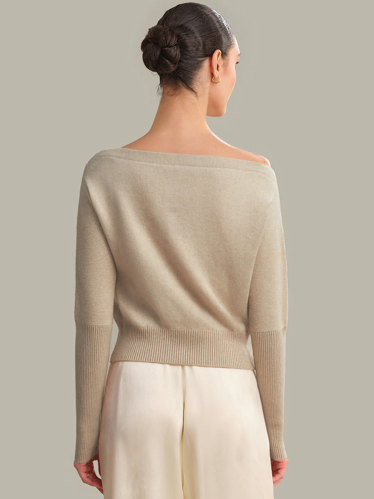 Lana: Off The Shoulder 100% Cashmere Pullover - Image 3