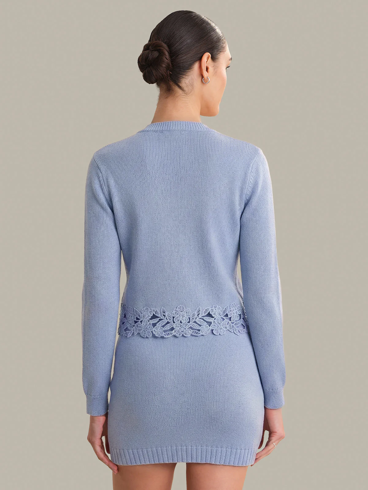 Leena: Lace Trim Cotton Cardigan - Image 3
