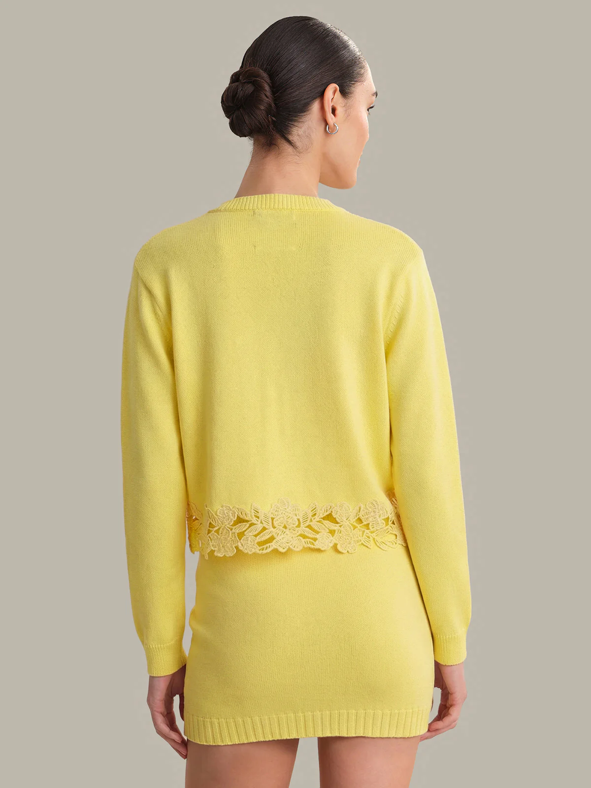 Leena: Lace Trim Cotton Cardigan - Image 3