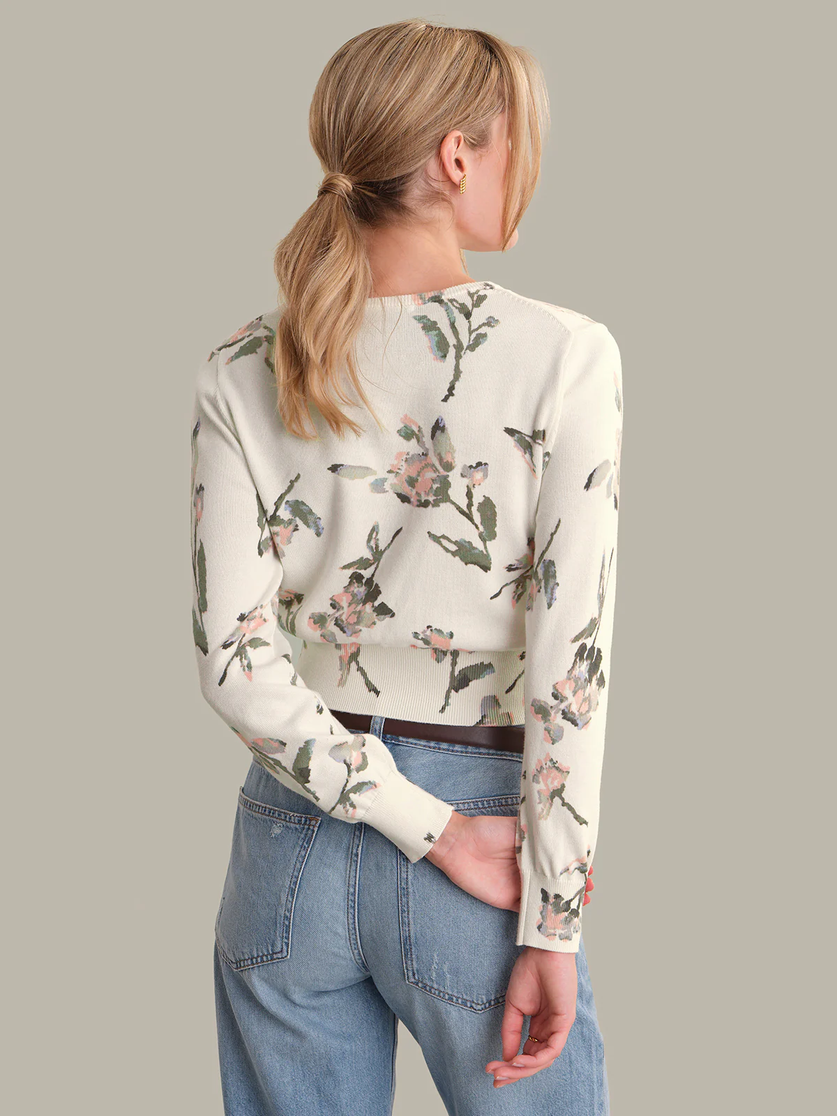 Lotte: Floral Print Cropped Cardigan - Image 3