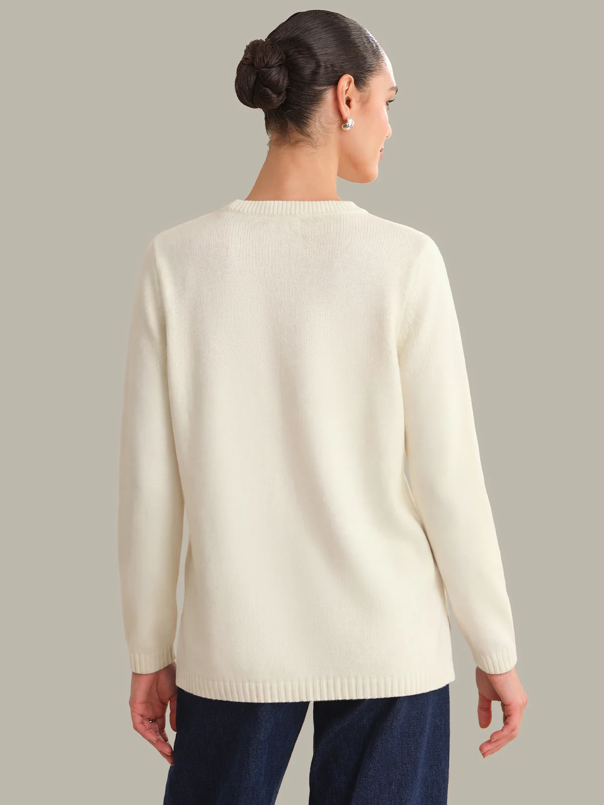 Luna: Lemon Cotton Crewneck Sweater - Image 3
