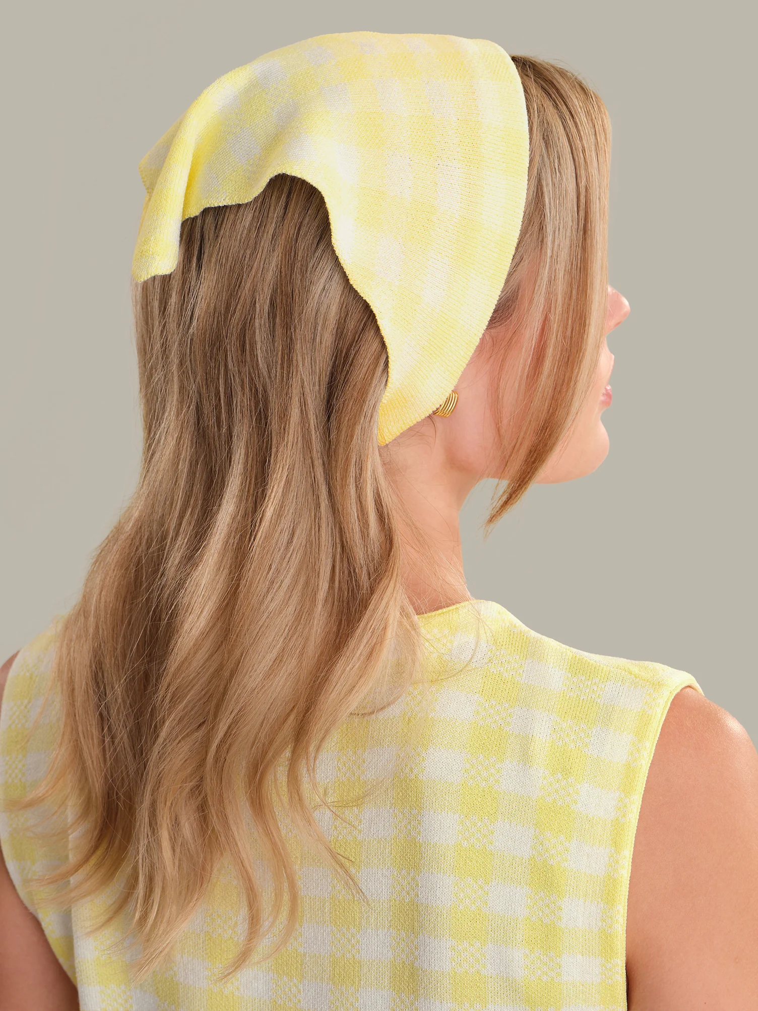 Mabel: Gingham Hair Scarf - Image 3