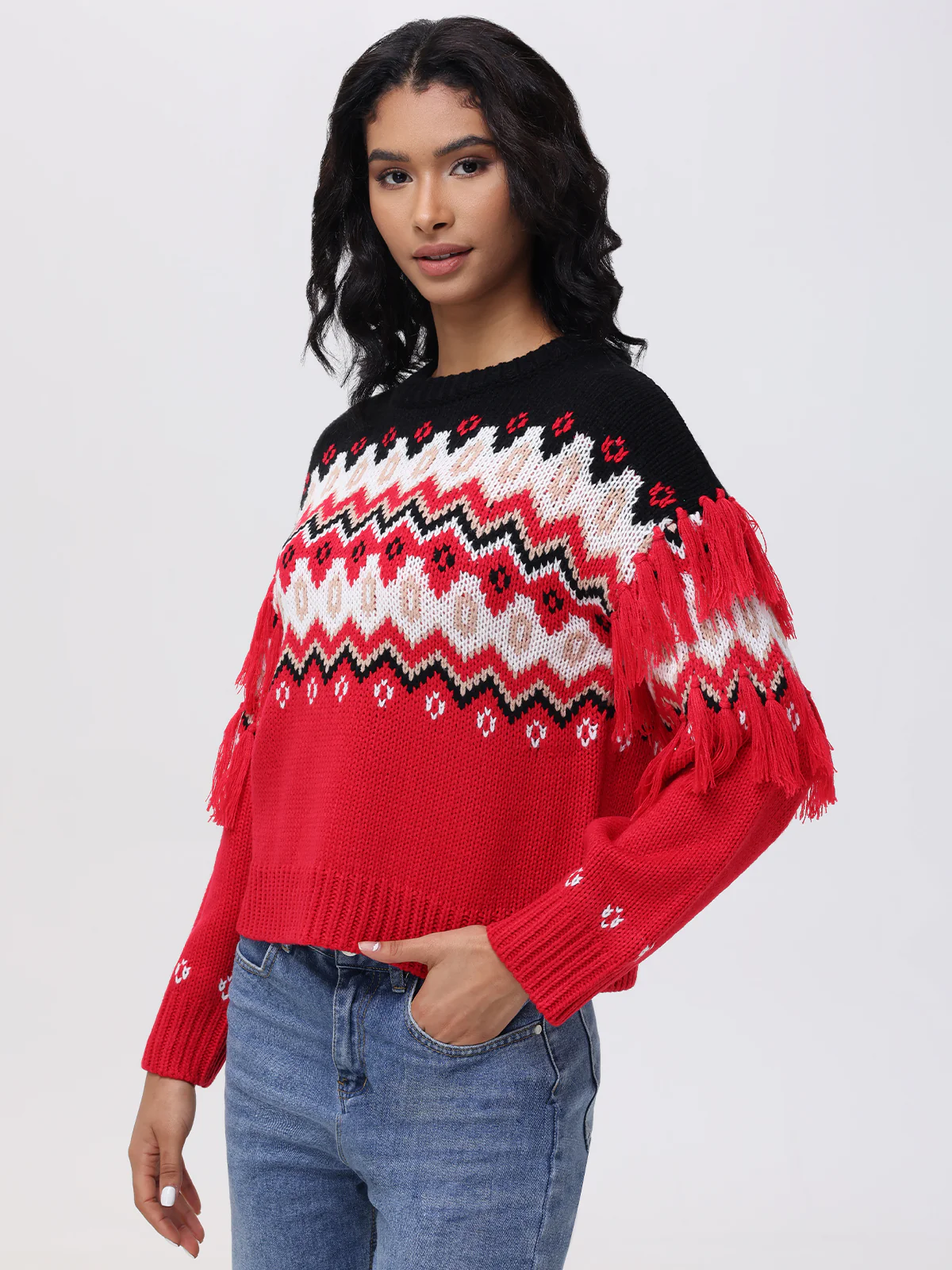 Margaret: Fringe Fair Isle Sweater - Image 3