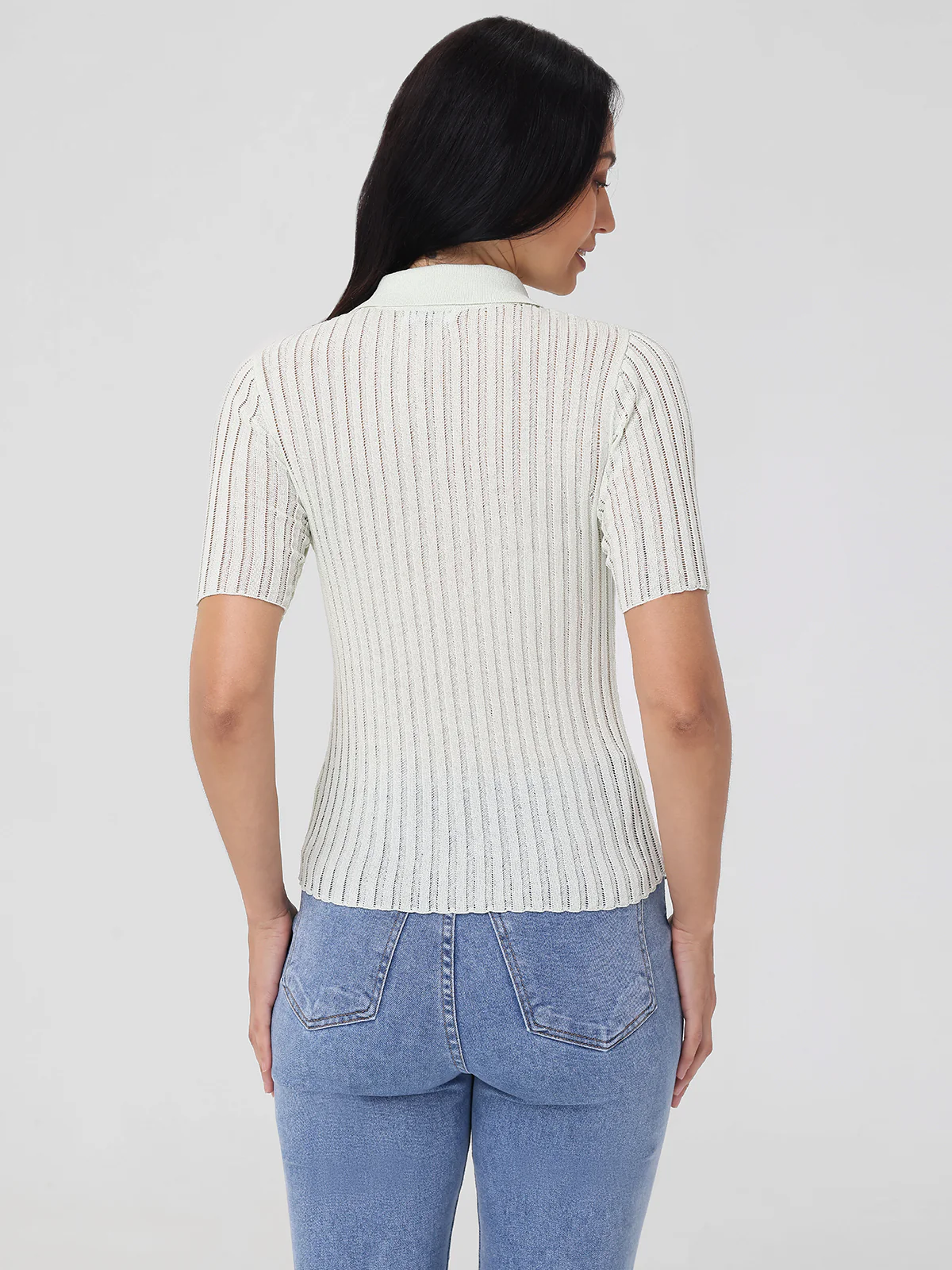 Maya: Johnny Collar Ribbed Top - Image 3