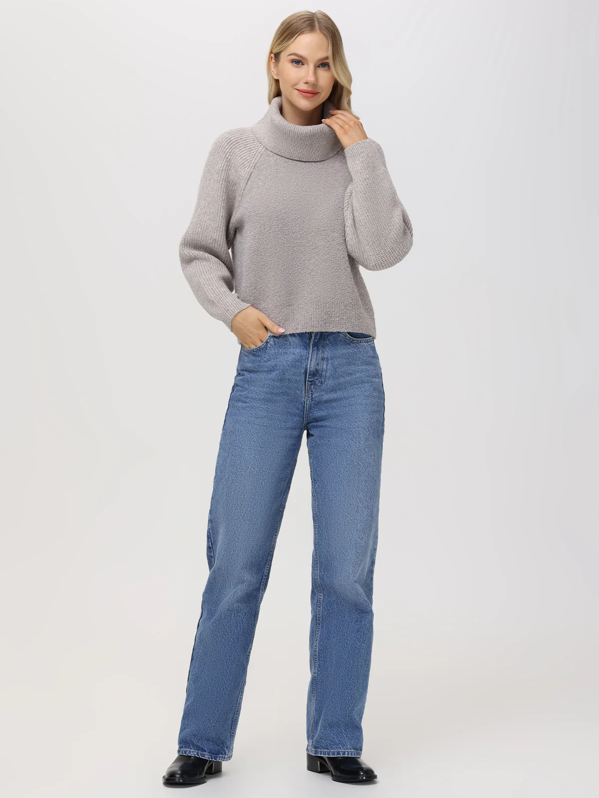 Mckenzie: Mixed Media Removable Collar Sweater - Image 4
