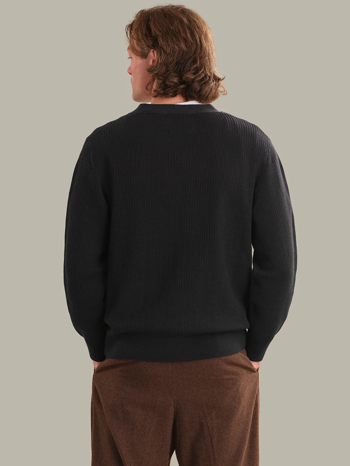 Logan: Men's Cotton V-Neck Cardigan - Image 3