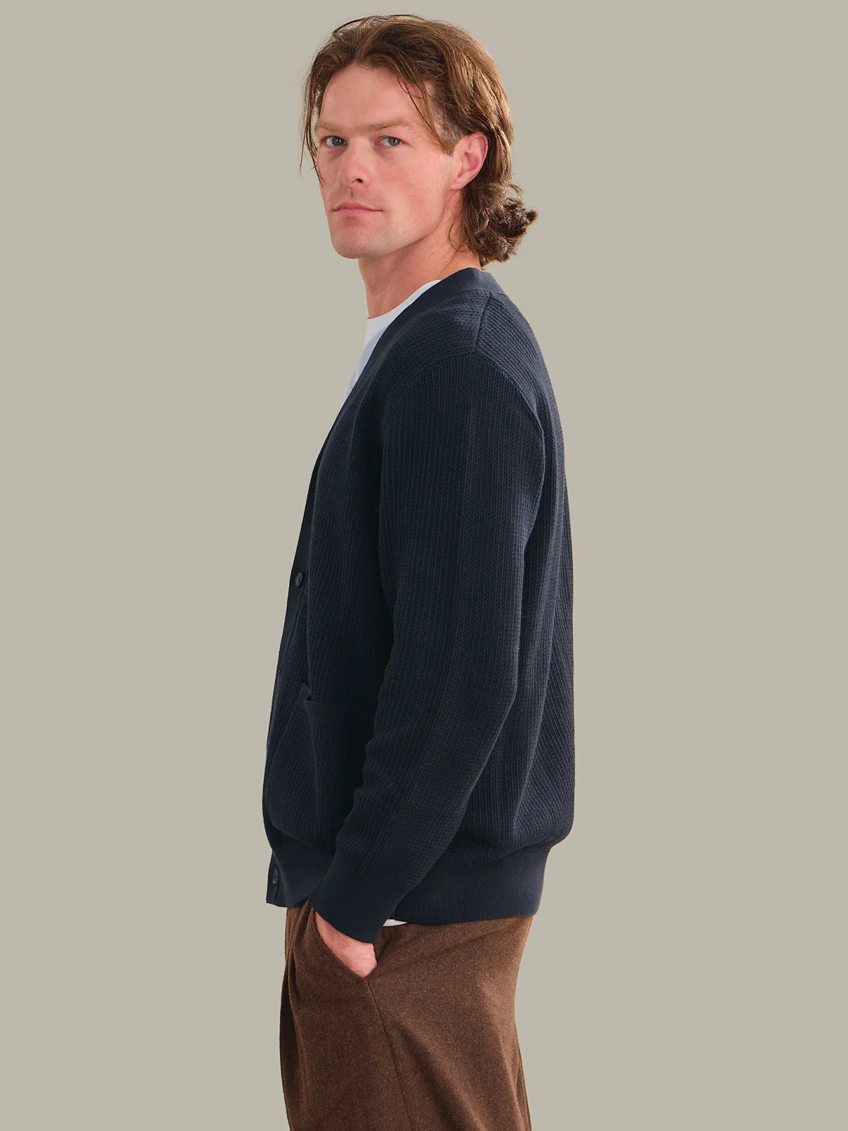Logan: Men's Cotton V-Neck Cardigan - Image 2