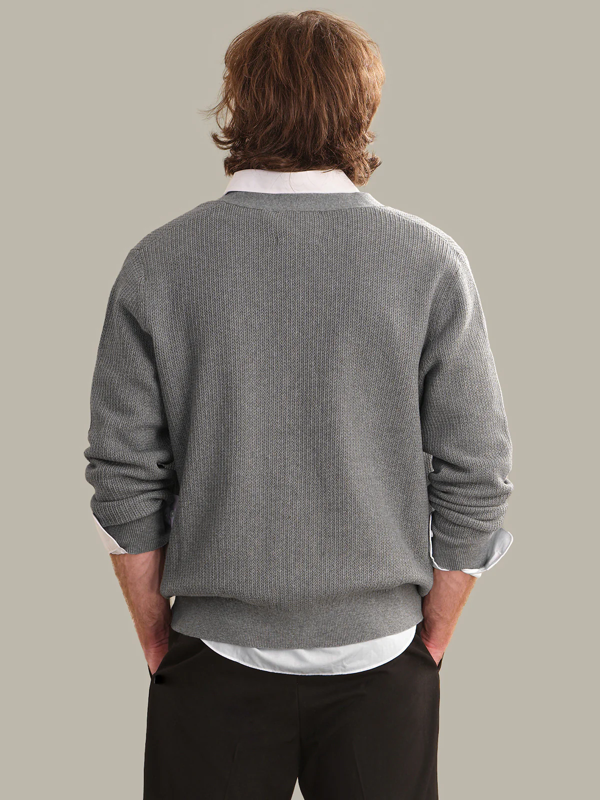 Logan: Men's Cotton V-Neck Cardigan - Image 3