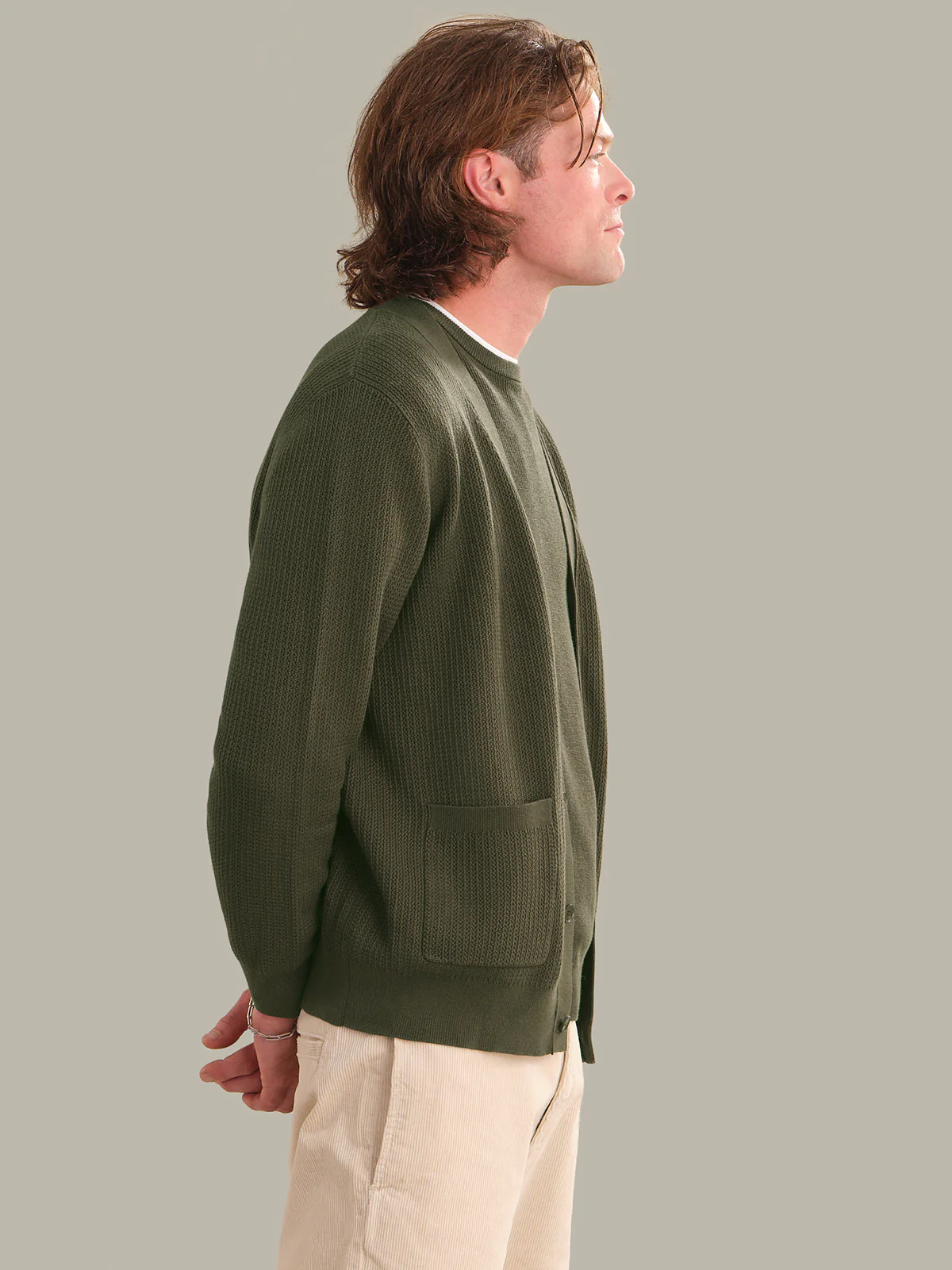 Logan: Men's Cotton V-Neck Cardigan - Image 2