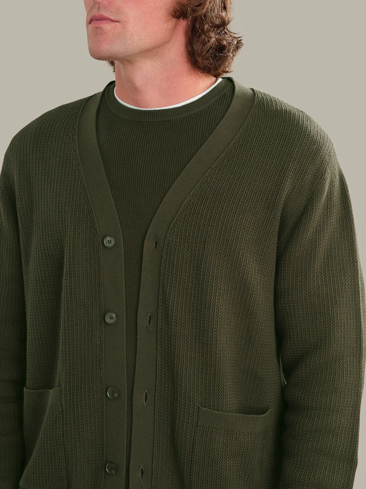 Logan: Men's Cotton V-Neck Cardigan - Image 4