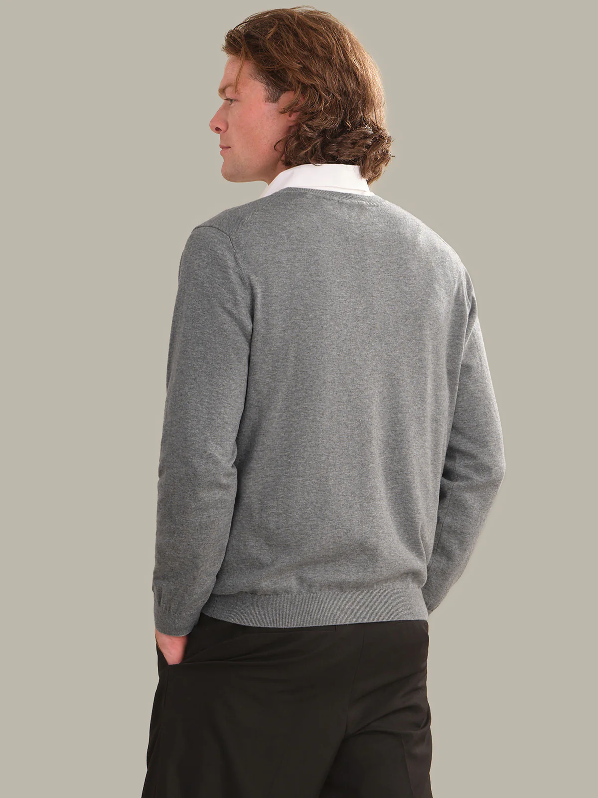 Grant: Men's Cotton V-Neck Sweater - Image 3