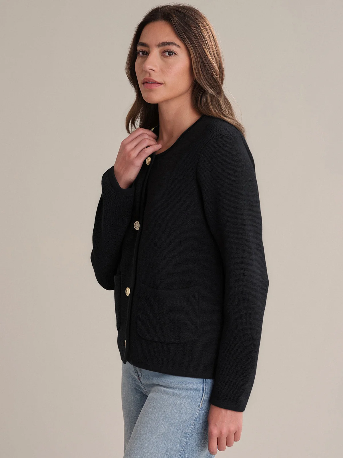 Michele: Cotton Sweater Jacket - Image 2
