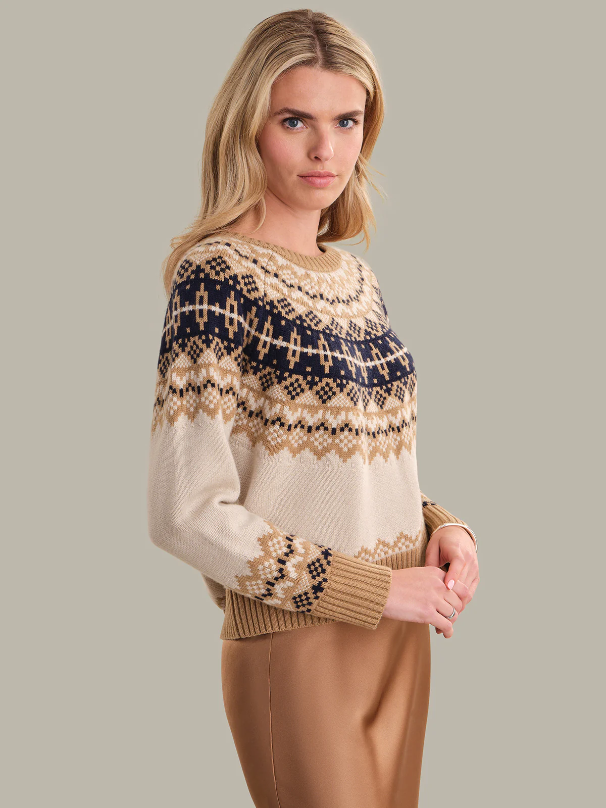 Mira: Cashmere Blend Fair Isle Pullover - Image 2