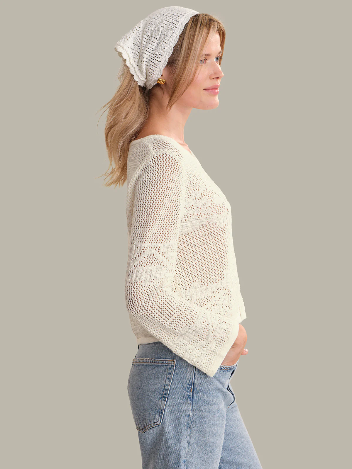 Nadia: Floral Pointelle Cotton Cardigan - Image 2