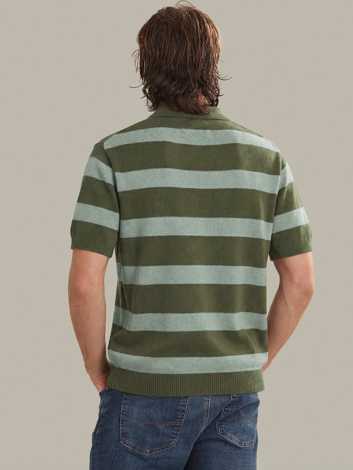 Nash: Men's Cotton Stripe Knit Polo - Image 3