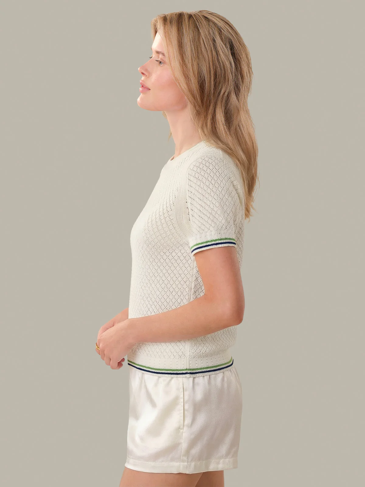 Nessa: Dog Intarsia Cotton Pointelle Sweater - Image 2