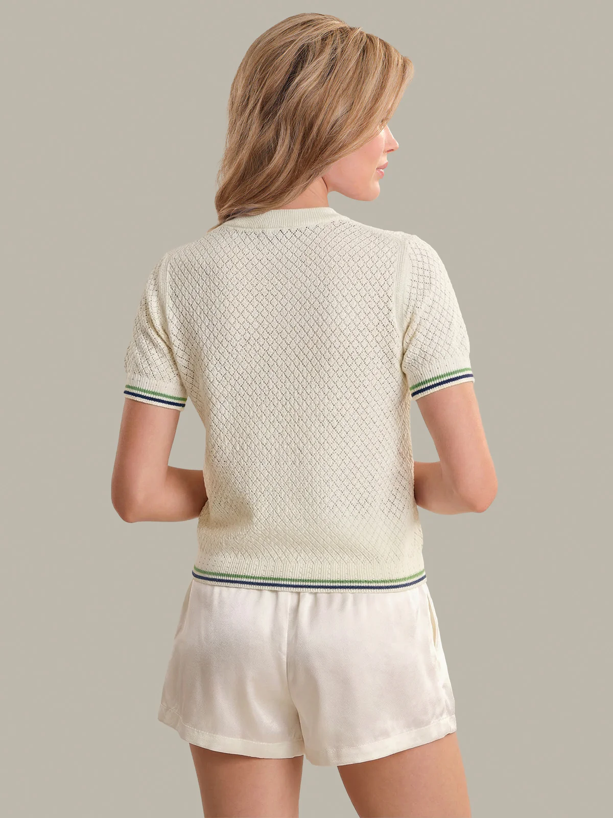 Nessa: Dog Intarsia Cotton Pointelle Sweater - Image 3