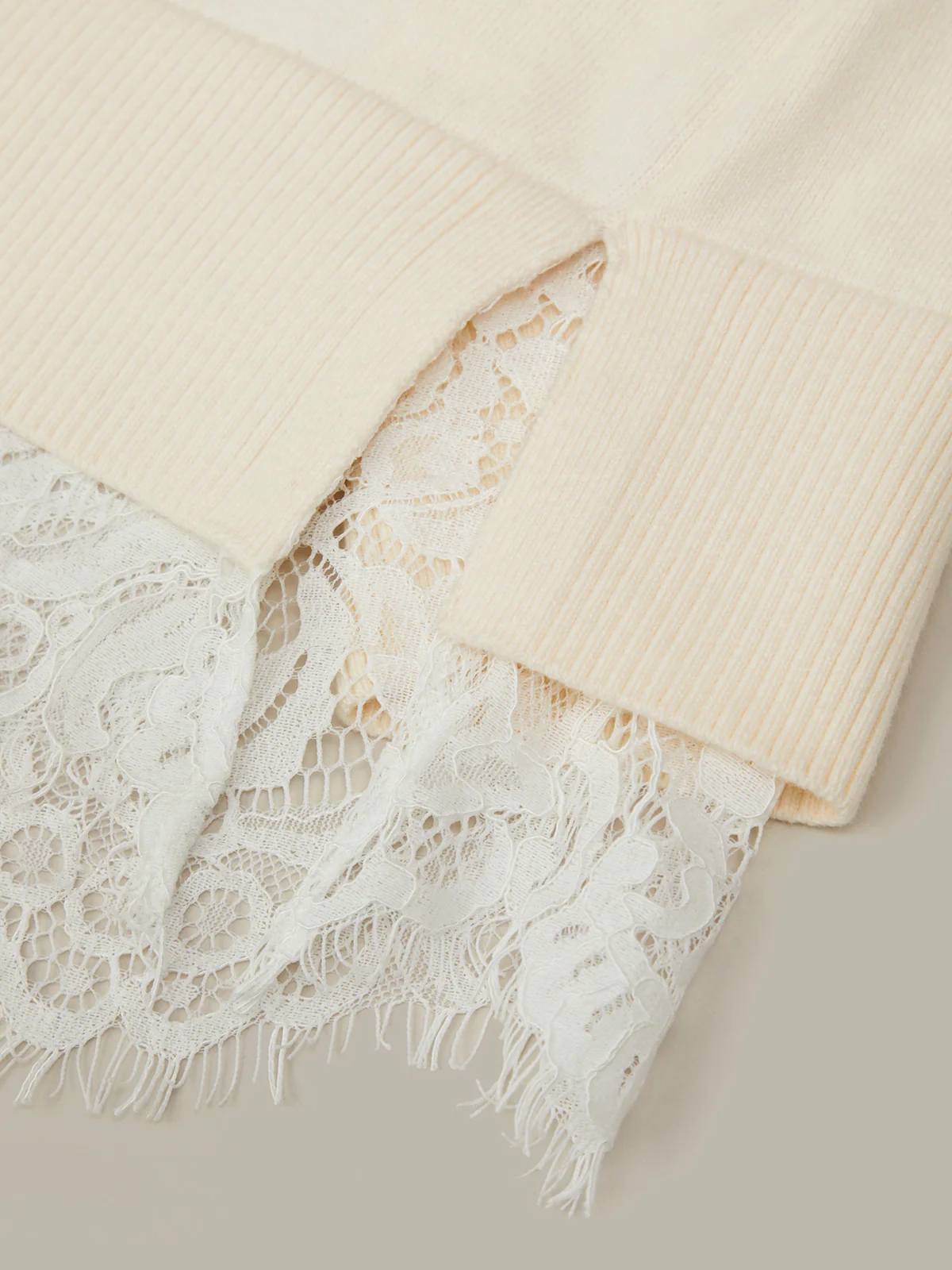 Neve: Lace Detail Cashmere Blend Open Back Pullover - Image 4