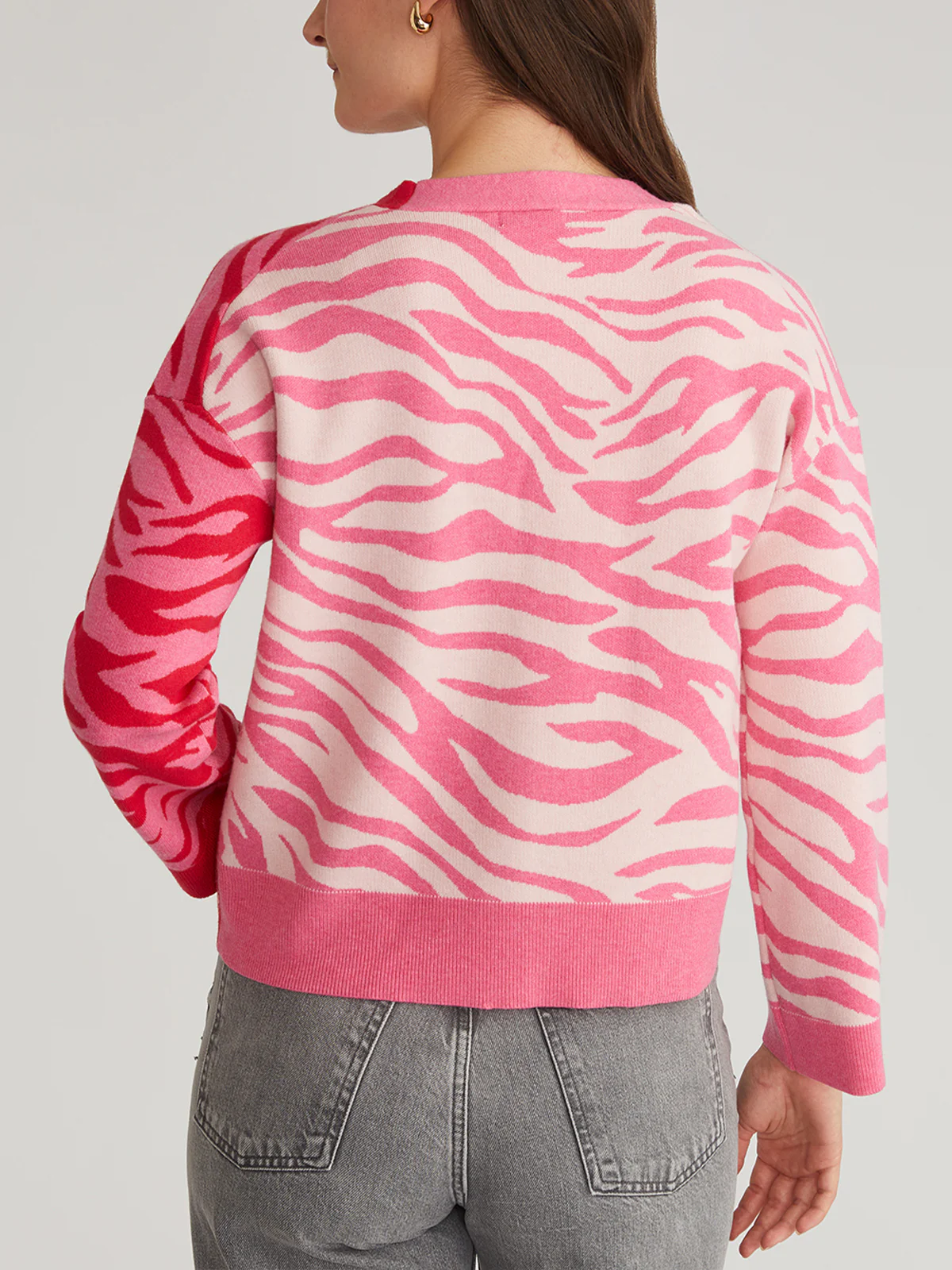 Nicole: Colorblock Zebra Print Cardigan - Image 3