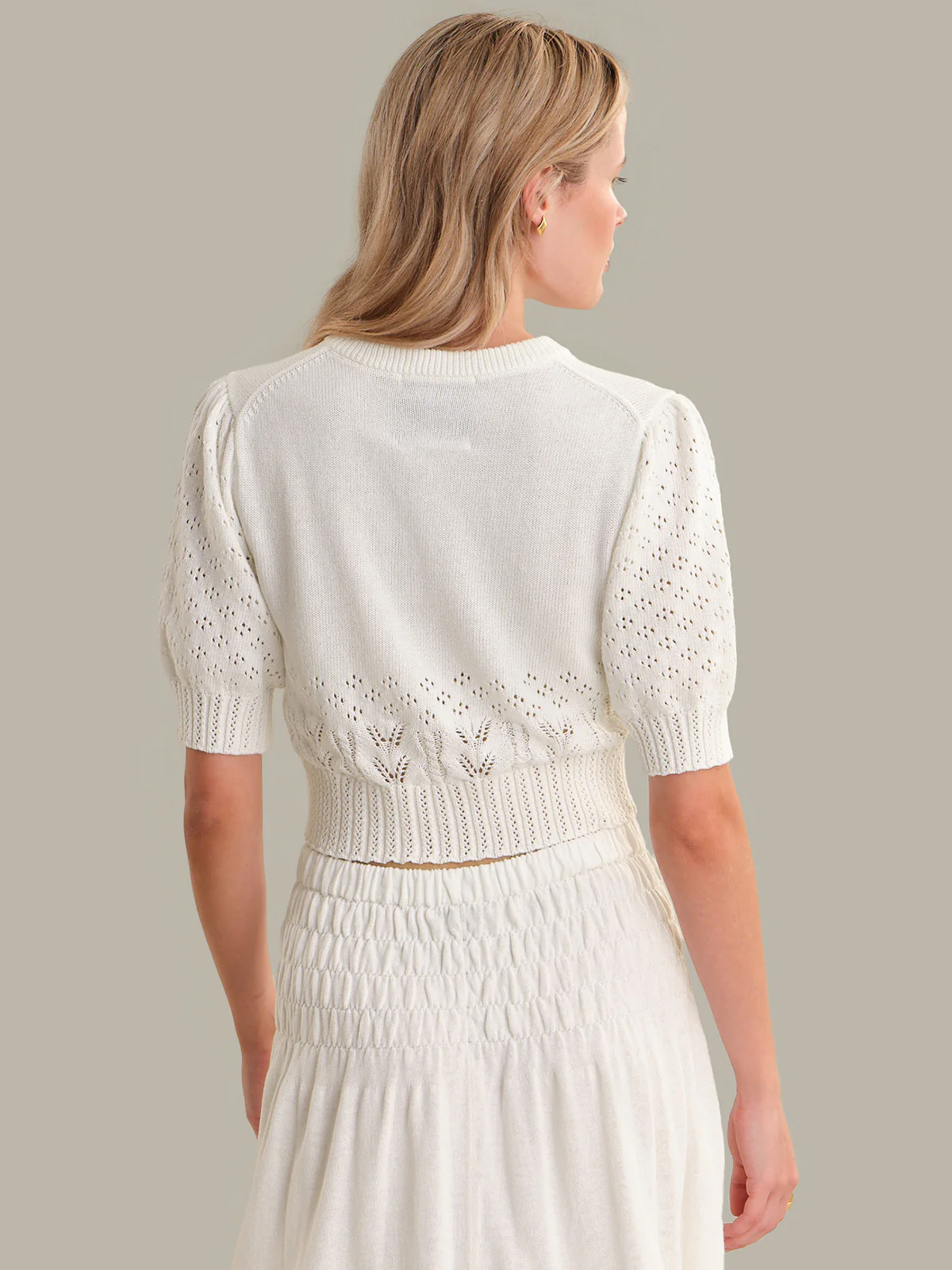 Odette: Cropped Puff-Sleeve Cardigan - Image 3