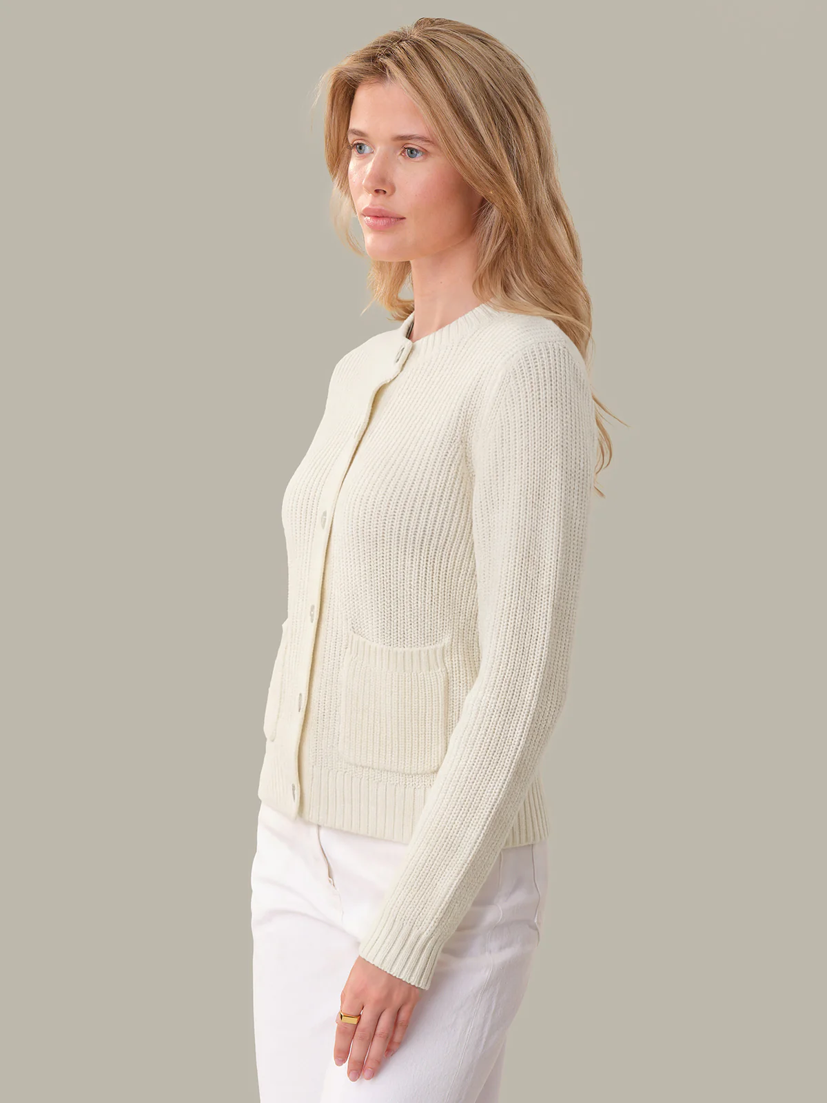 Palmer: Crewneck Cotton Cardigan - Image 2