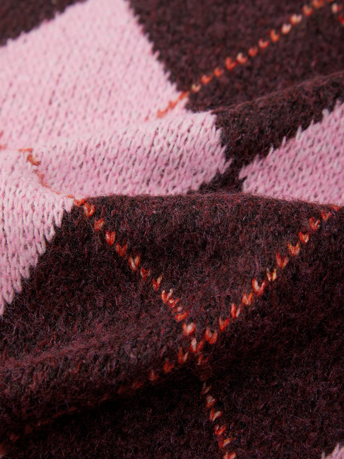 Parker: Diamond Check Crewneck Cardigan - Image 6
