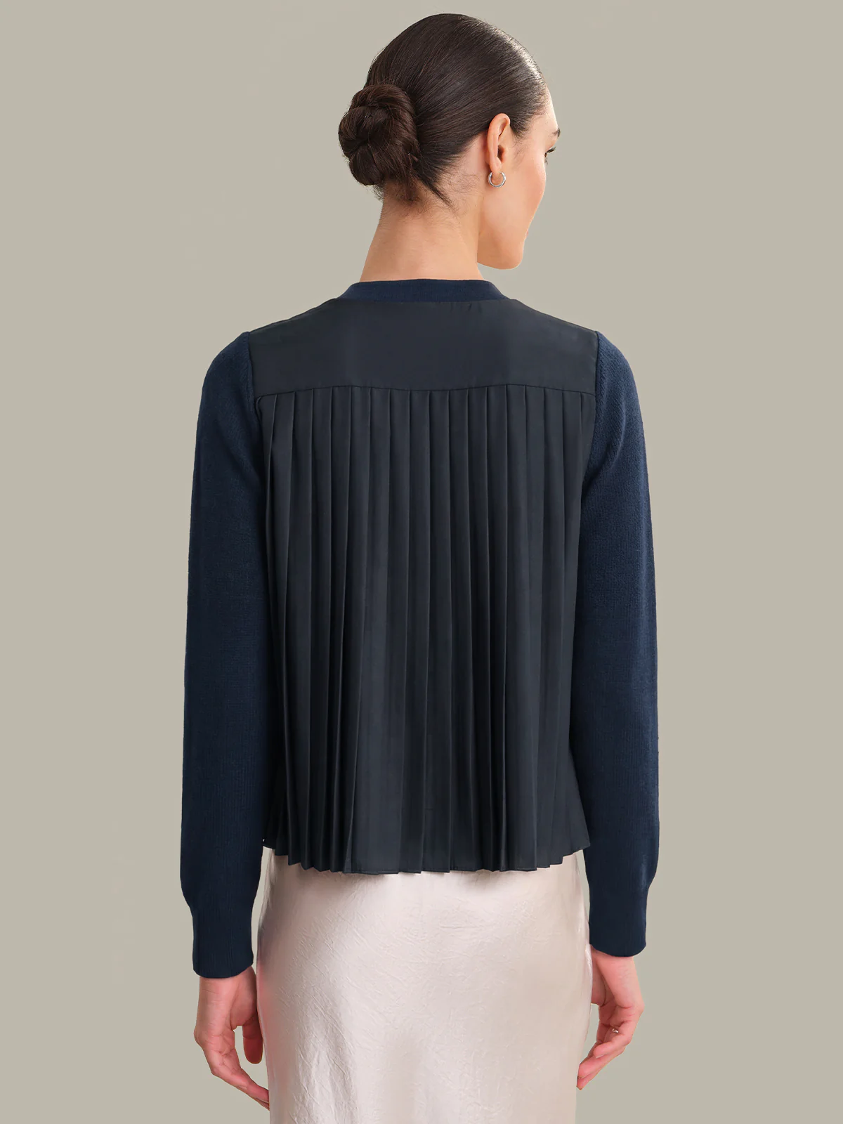 Petra: Cotton x Pleated Detail Cardigan - Image 3