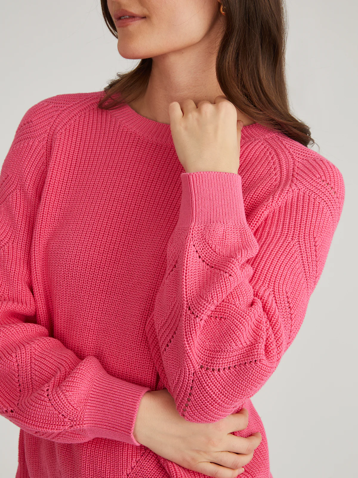 Phoebe: Cotton Lace-Up Open Back Raglan Pullover - Image 6