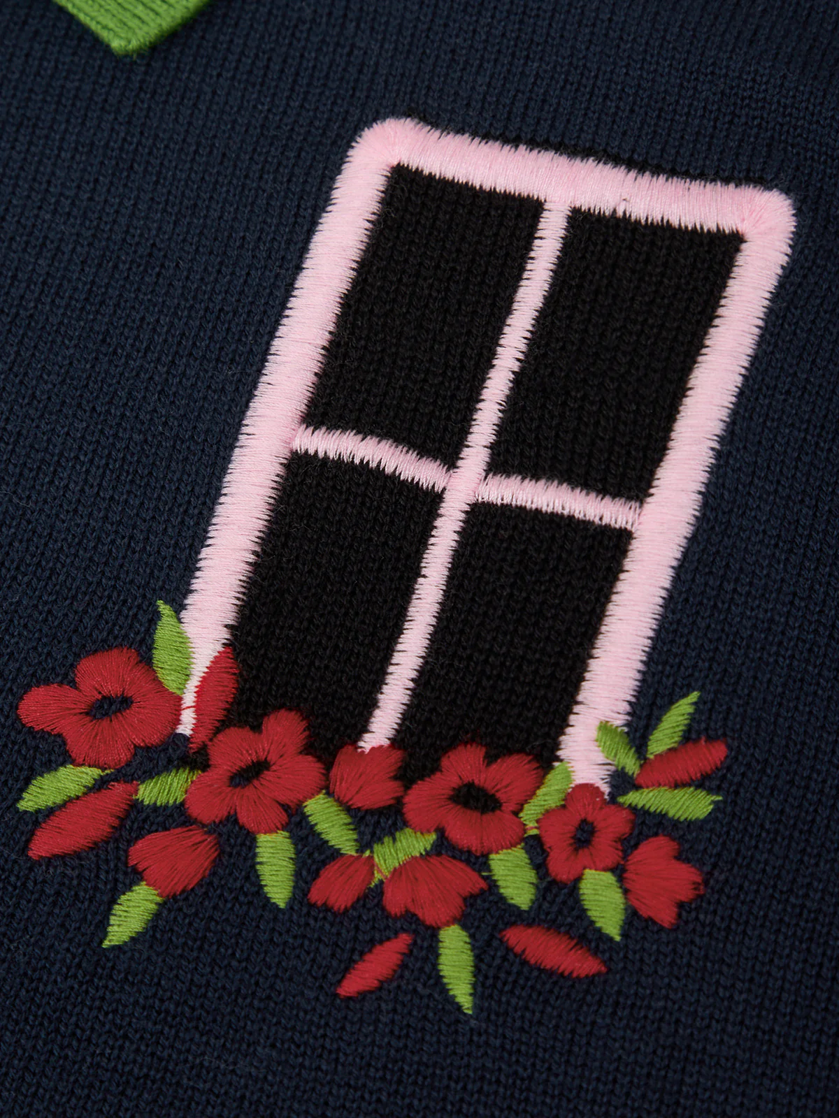 Pippa: House Intarsia Cotton Polo Sweater - Image 4