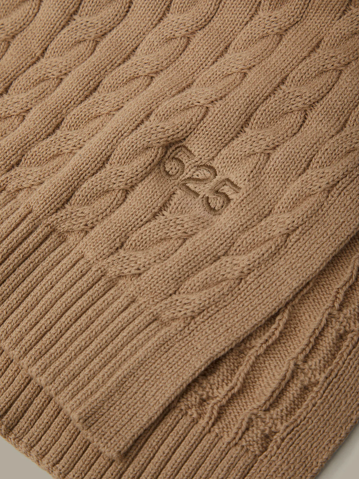 Porter: Embroidered Cable Knit Cotton Scarf - Image 3