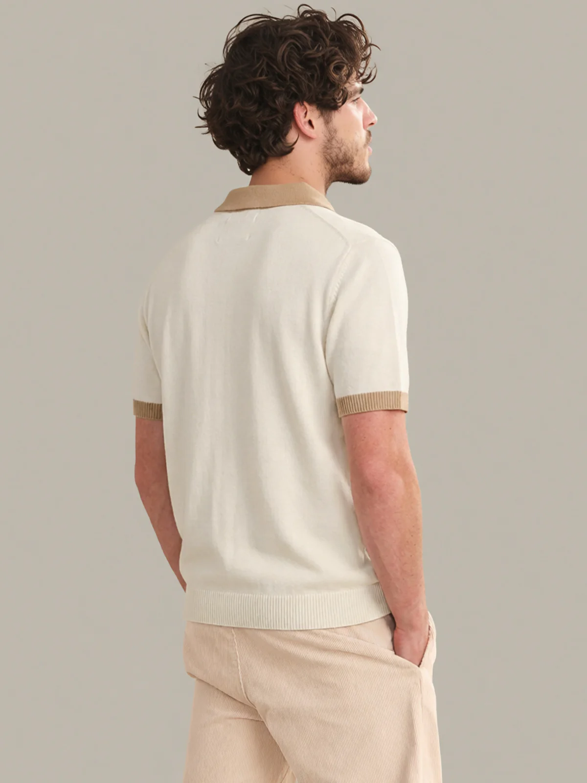 Ray: Men's Cotton Colorblock Polo Cardigan - Image 3