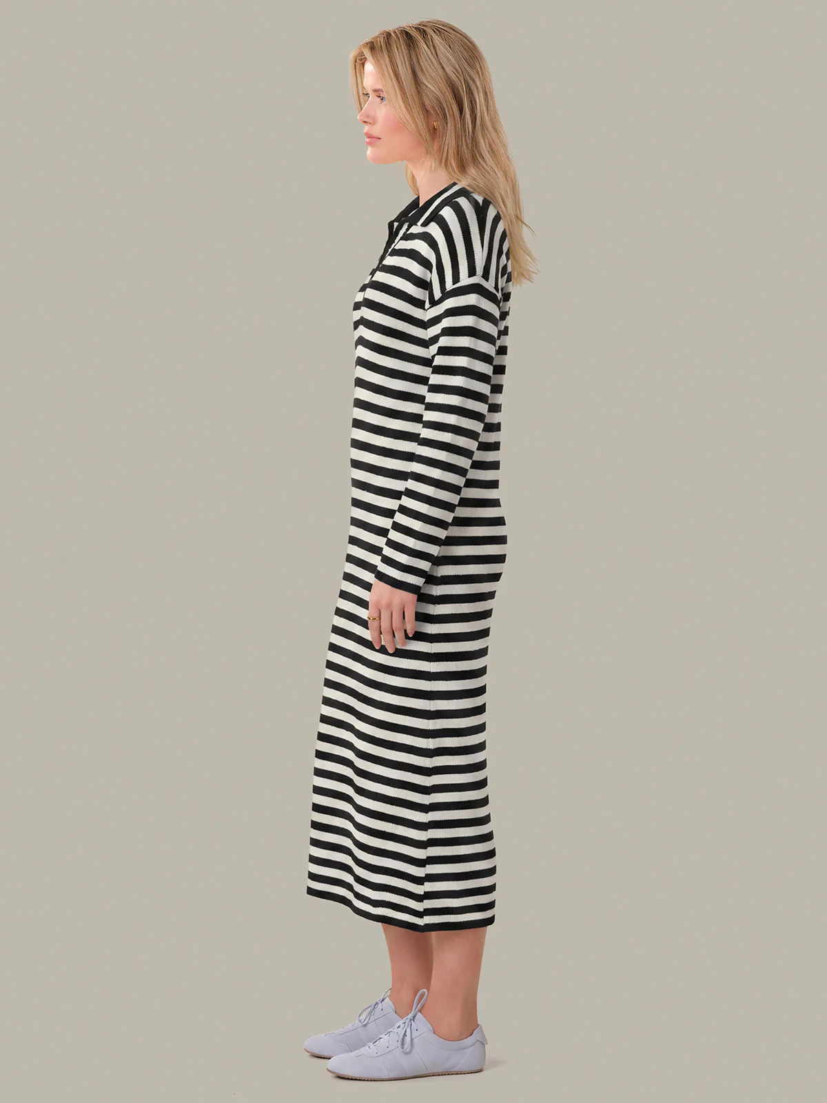 Raya: Cotton Stripe Polo Dress - Image 2