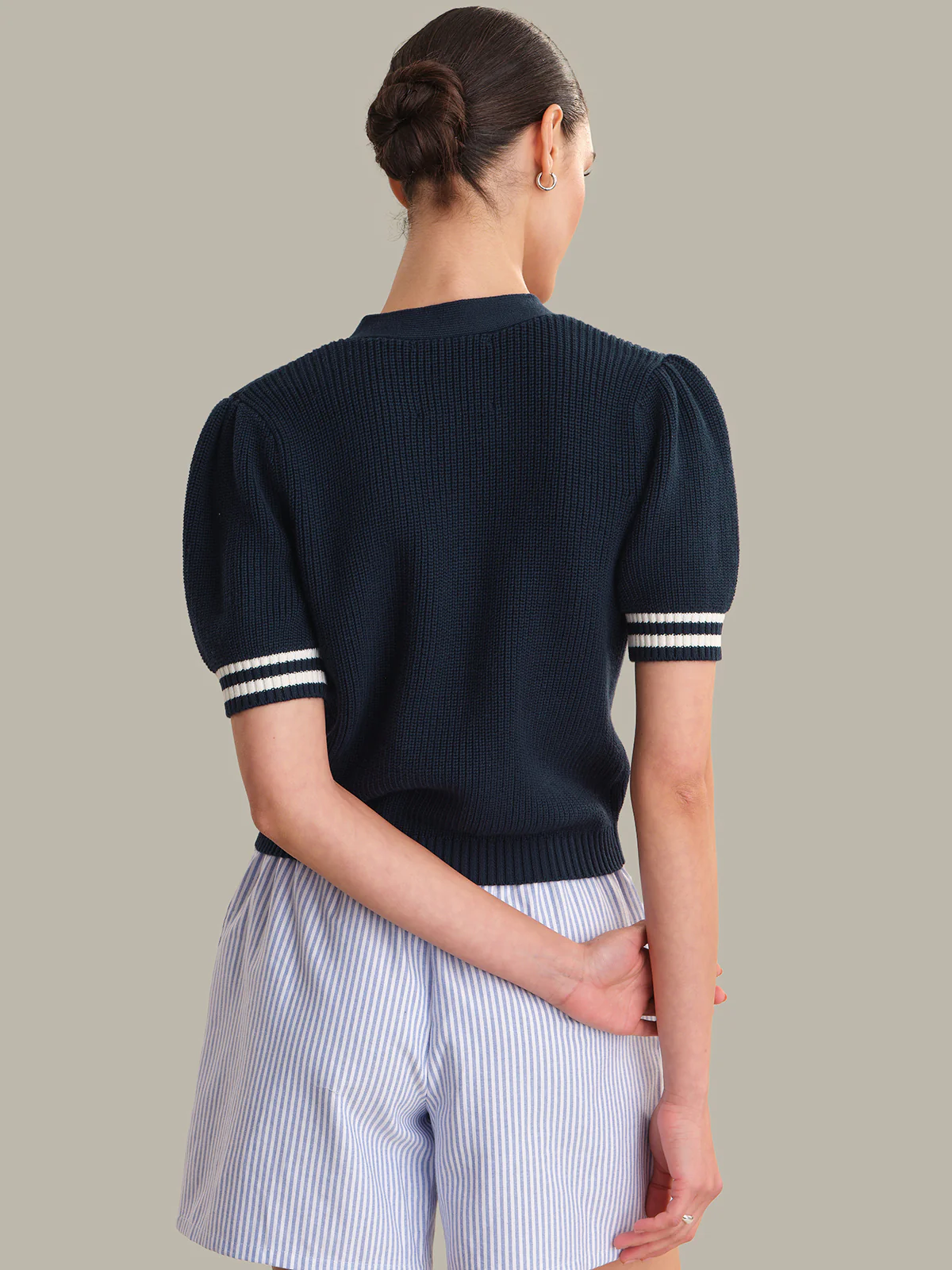 Reagan: Cotton Puff Sleeve Cardigan - Image 3