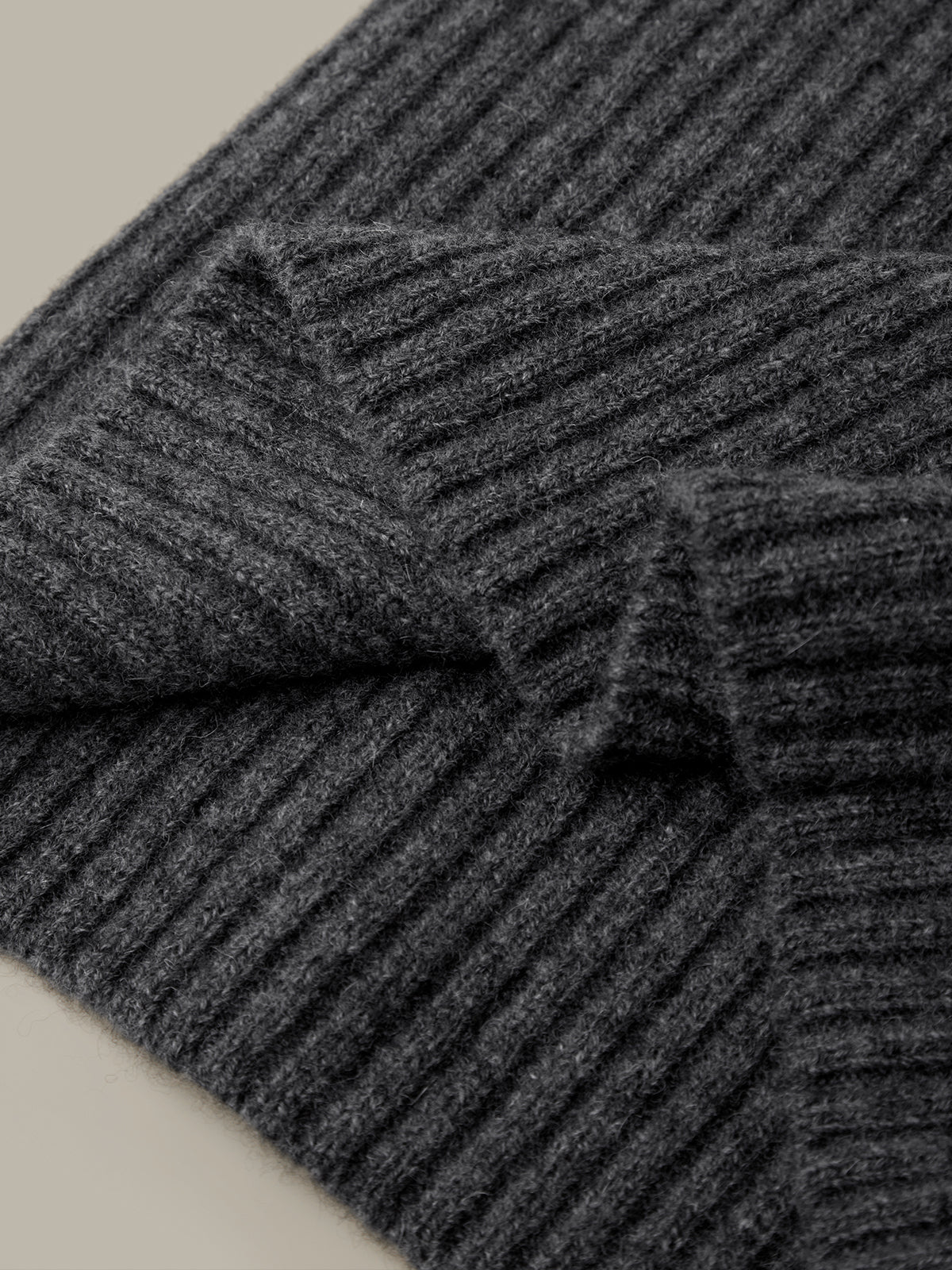 Ribbed 100% Cashmere Cowl Scarf - Image 3